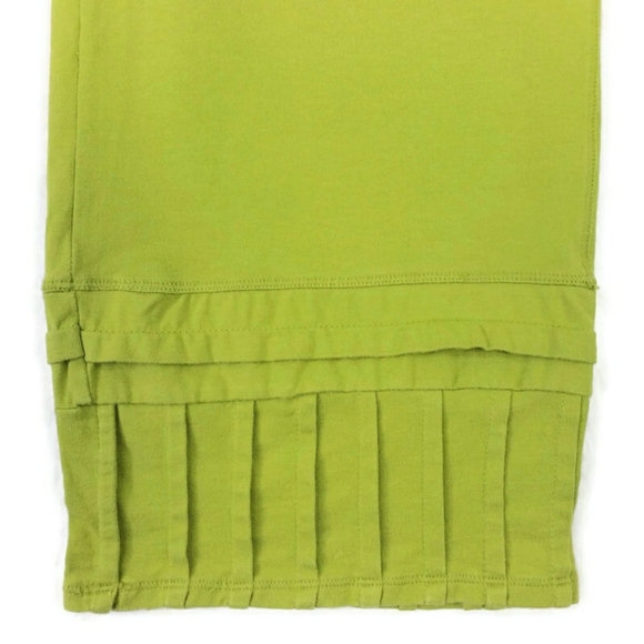 Neon Buddha Green Pullon Cropped Pleated Cuff Capri Pants Womens Small - Picture 9 of 10